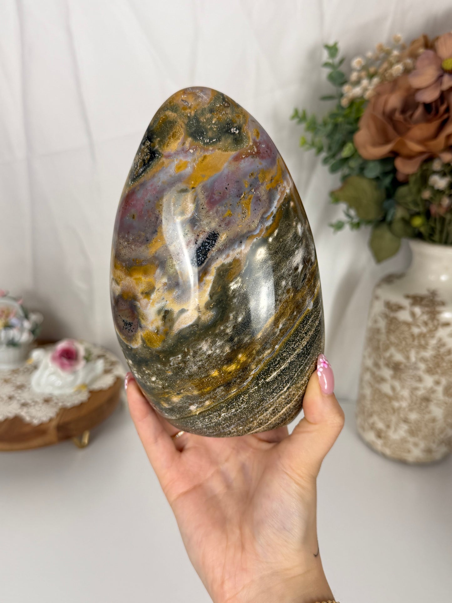 Large Moody Sea Jasper & Quartz Freeform (182)