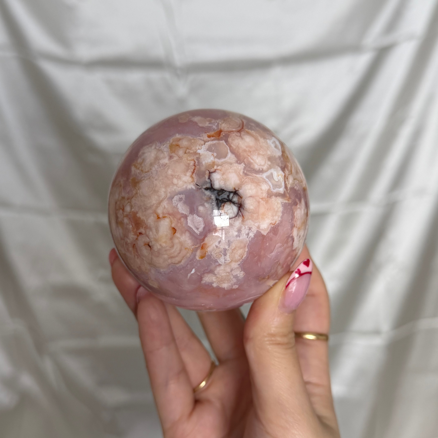 Carnelian & Flower Agate Sphere