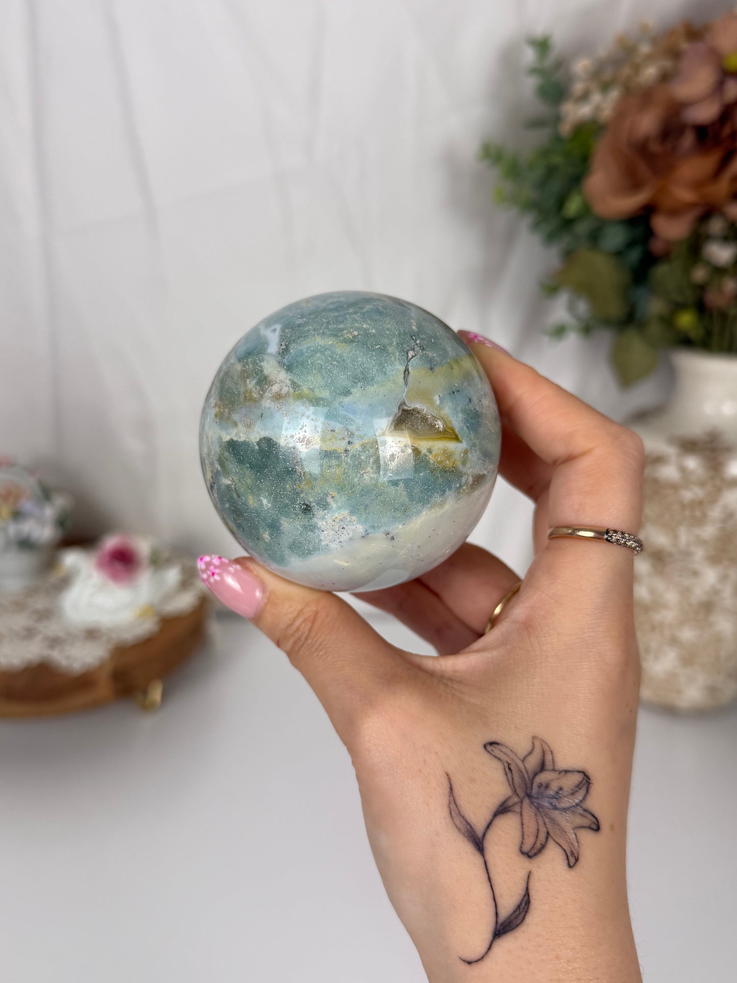 Aquatic Sea Jasper Sphere (45)