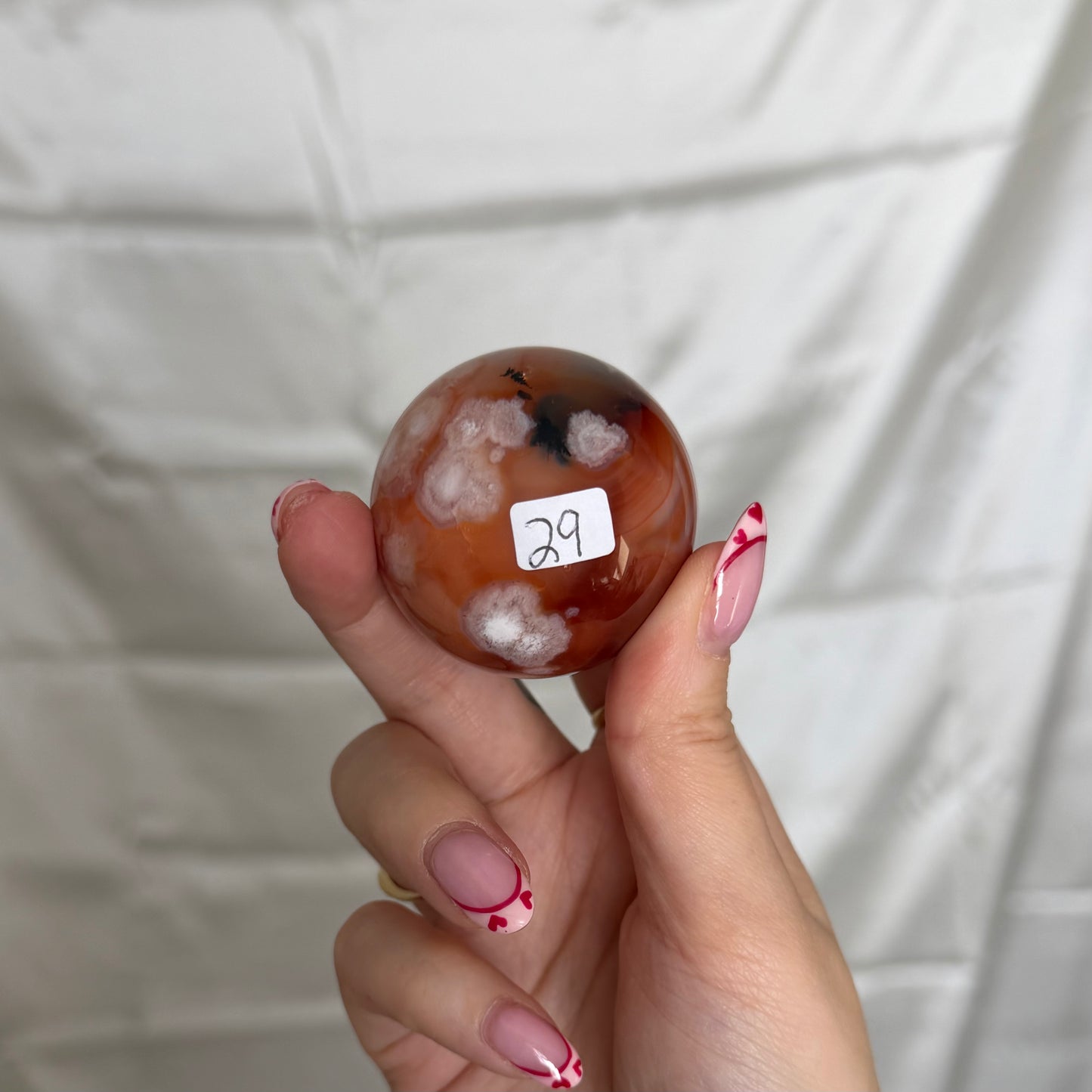 Carnelian & Flower Agate Sphere