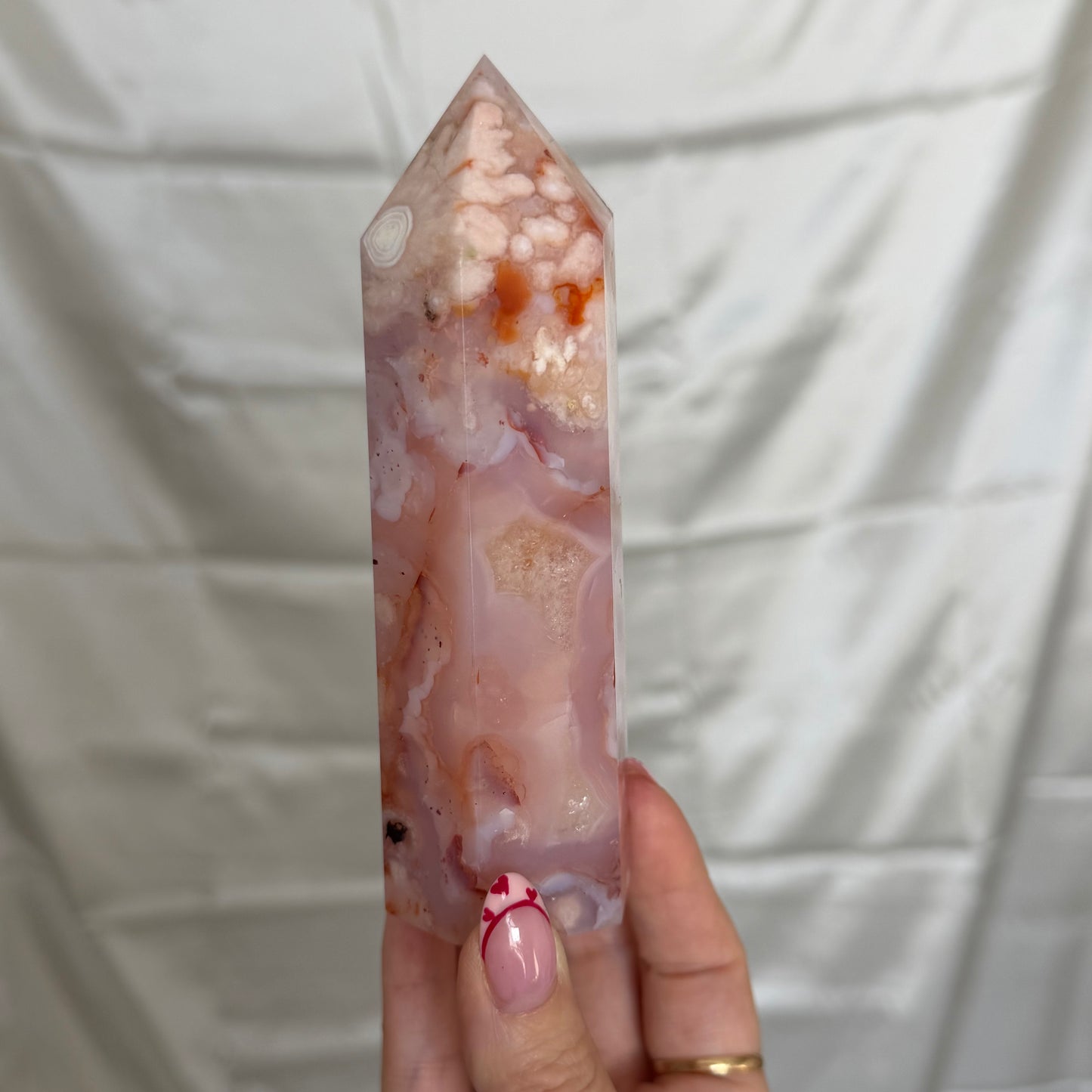 Carnelian & Flower Agate Tower