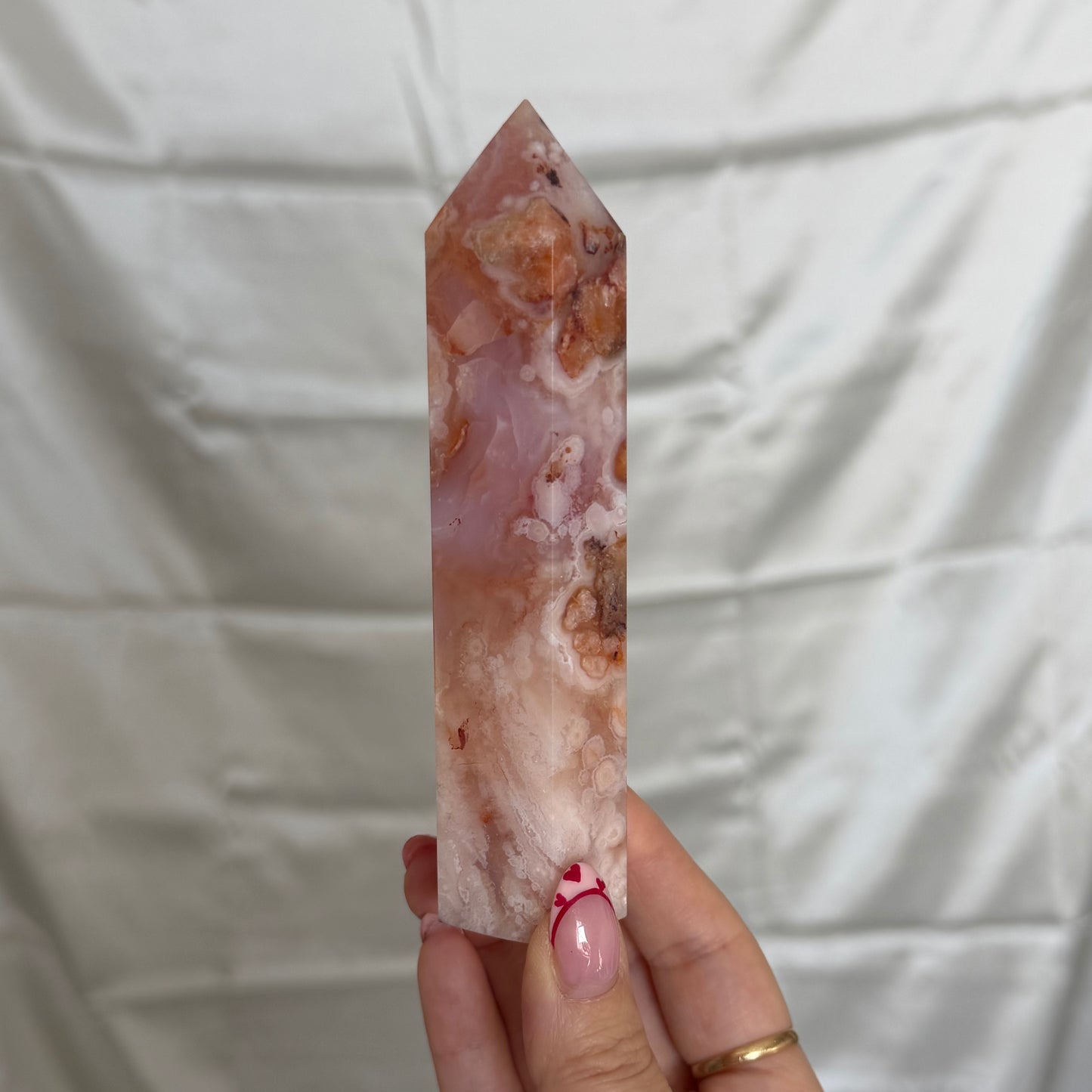 Carnelian & Flower Agate Tower