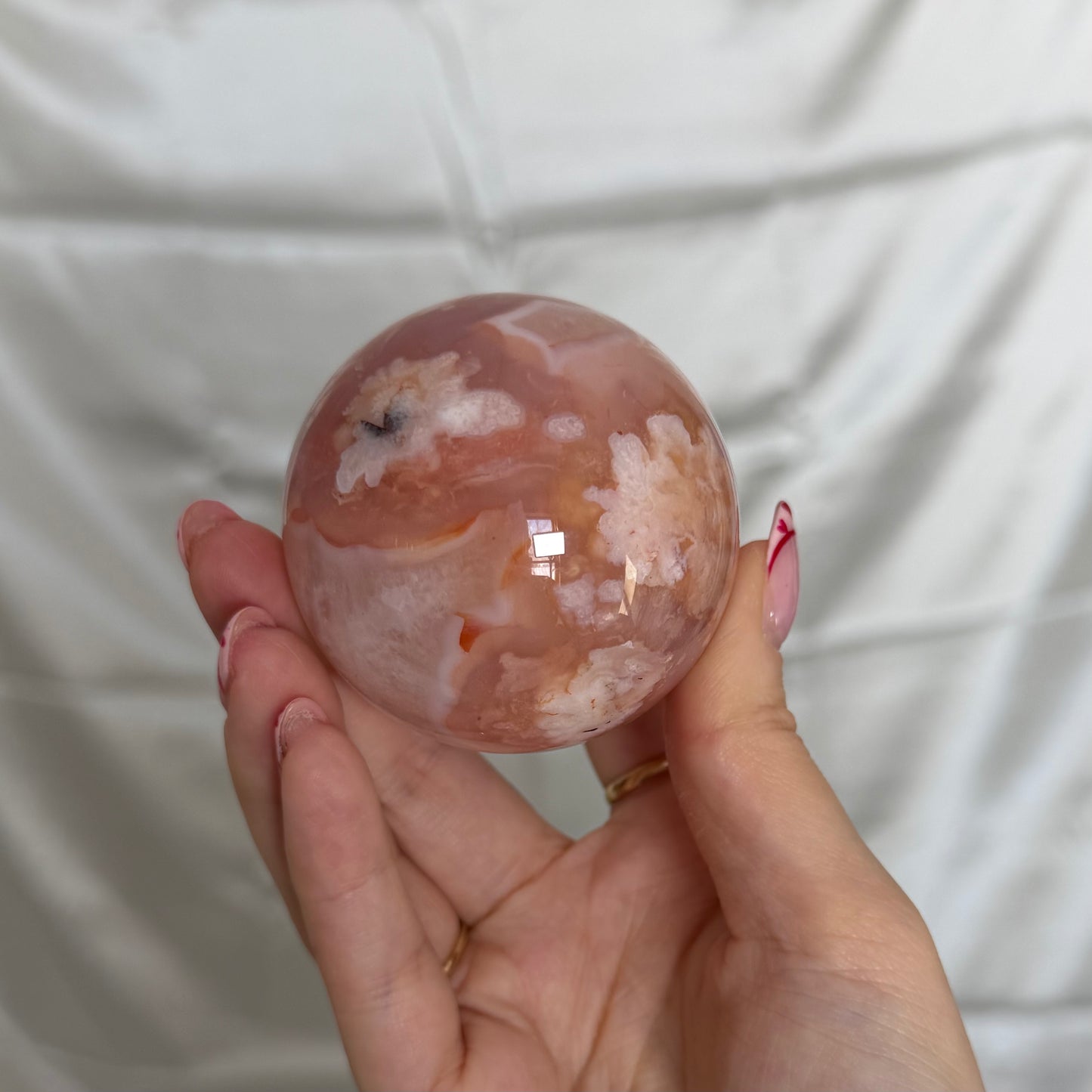 Carnelian & Flower Agate Sphere