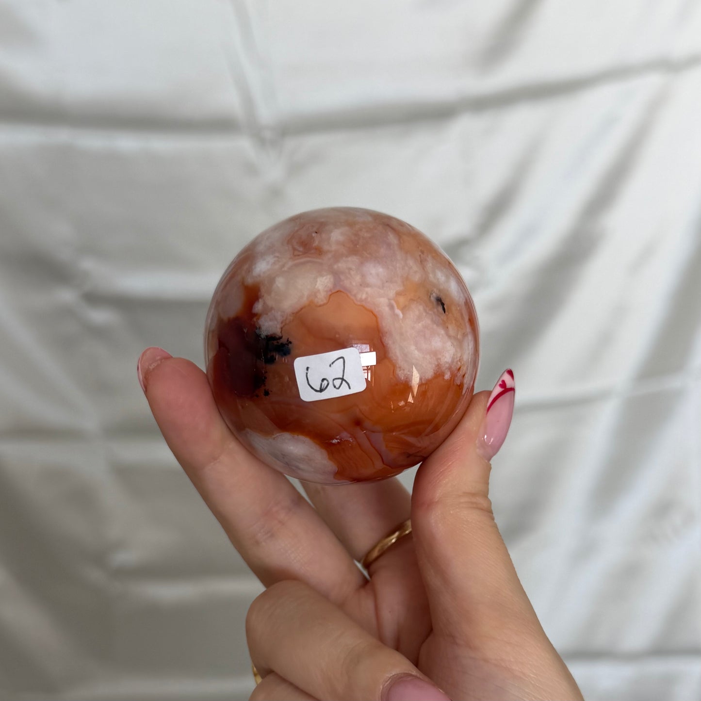 Carnelian & Flower Agate Sphere