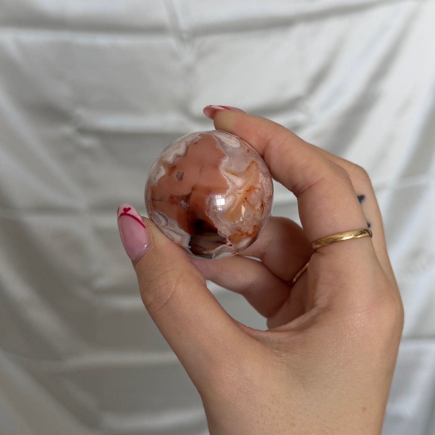Carnelian & Flower Agate Sphere