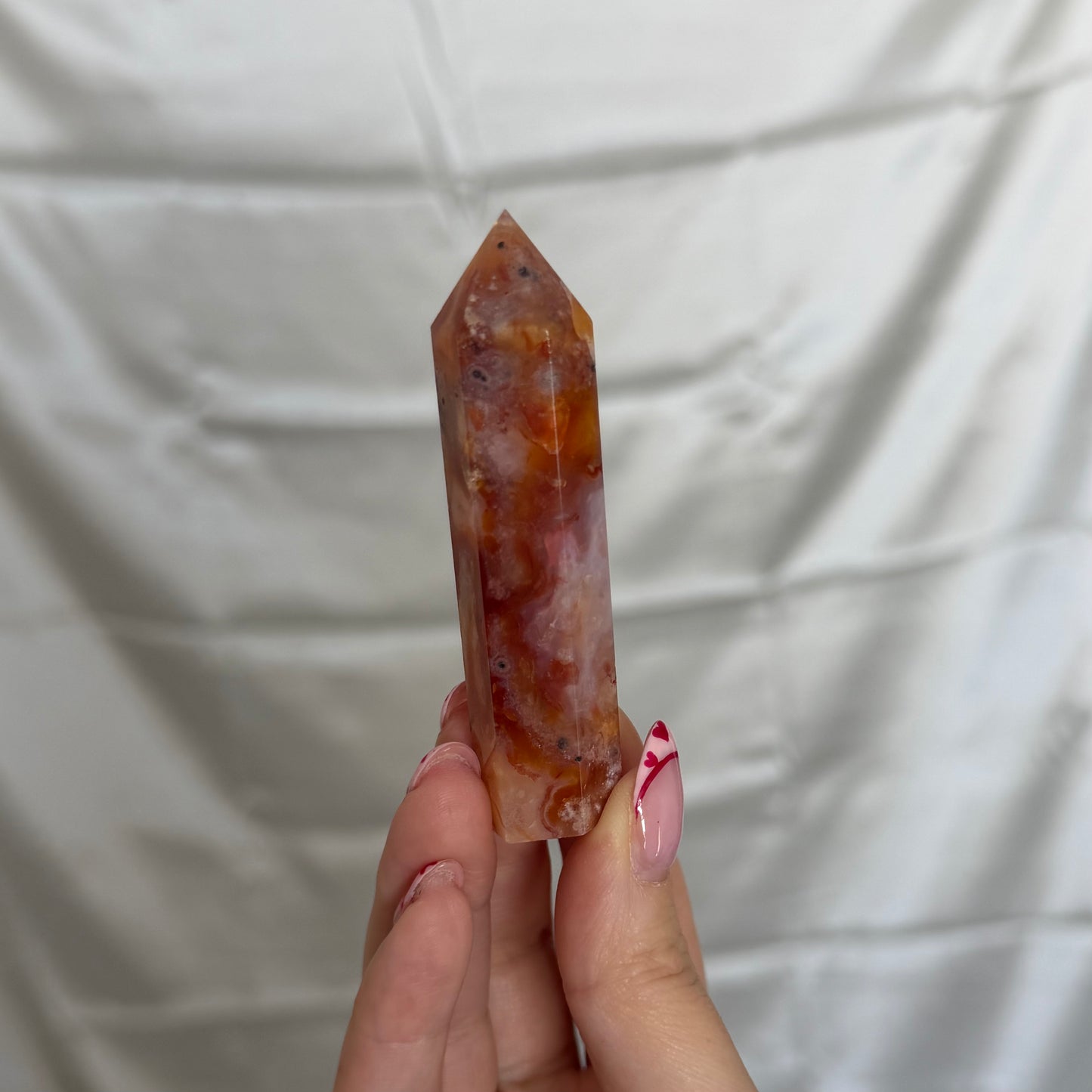 Carnelian & Flower Agate Tower