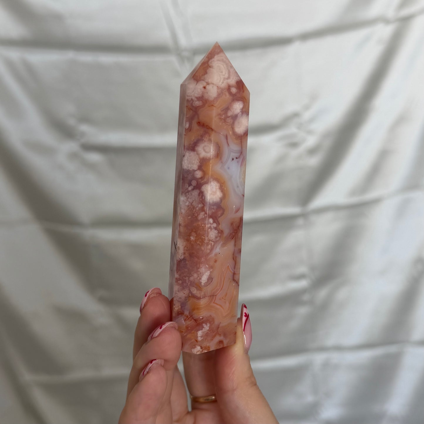 Carnelian & Flower Agate Tower