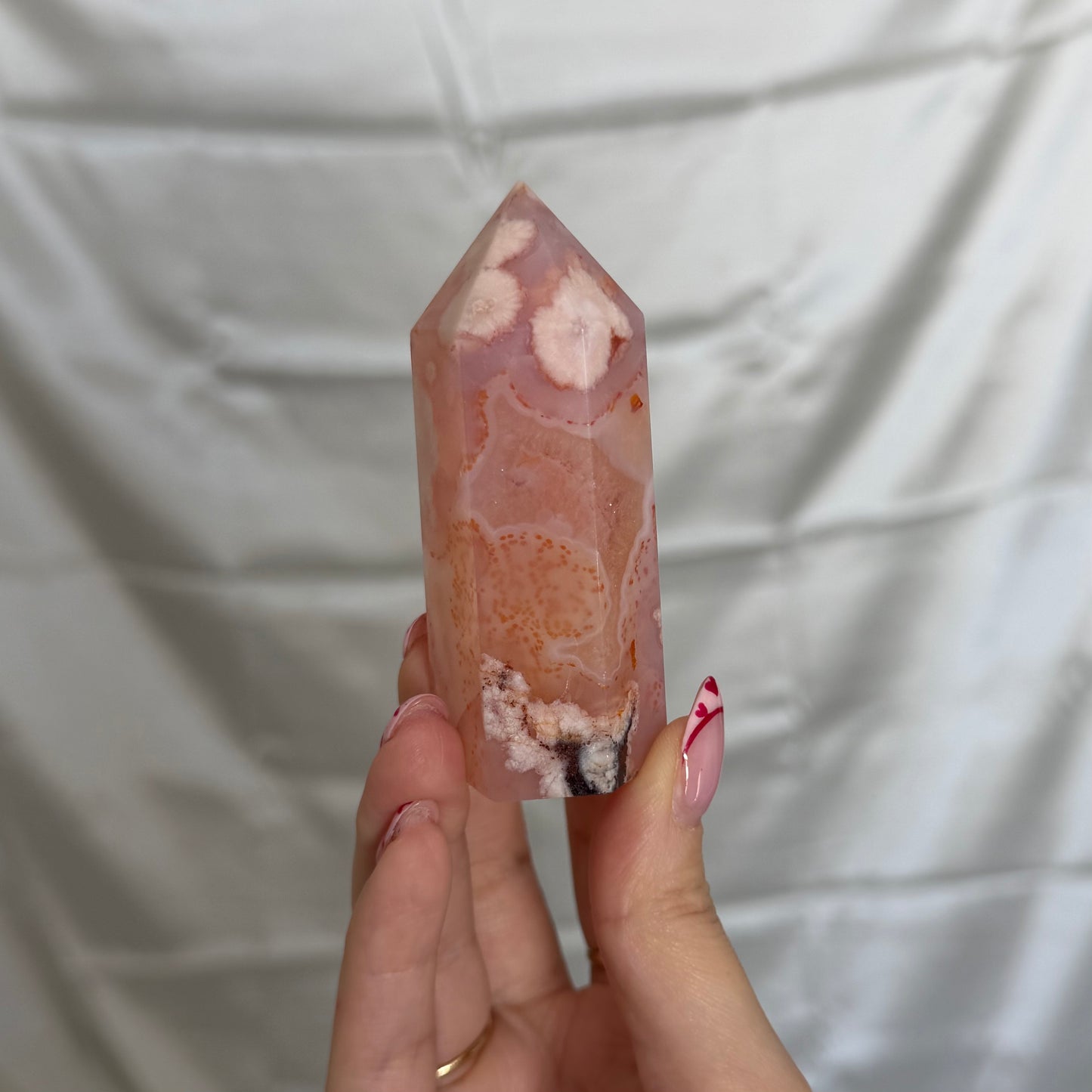 Carnelian & Flower Agate Tower