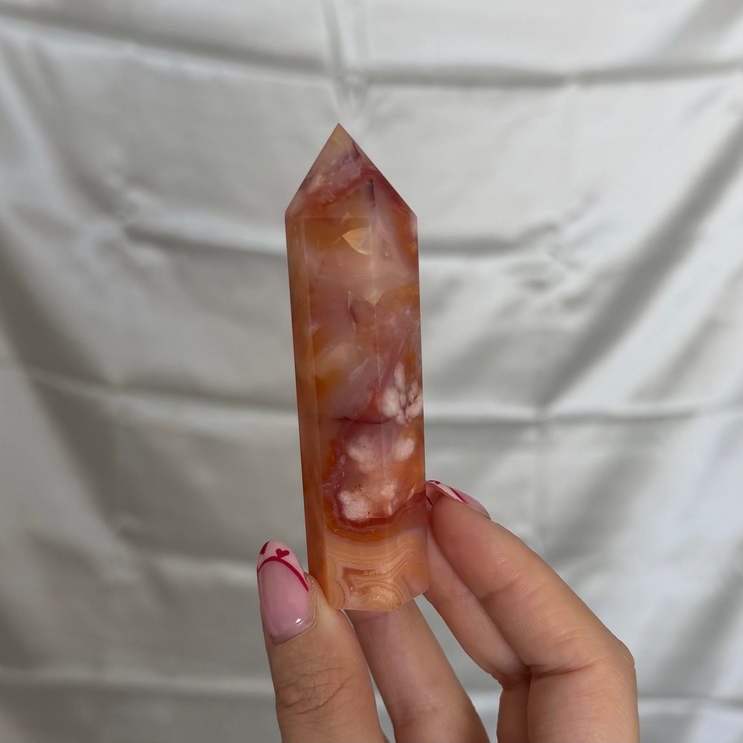 Carnelian & Flower Agate Tower