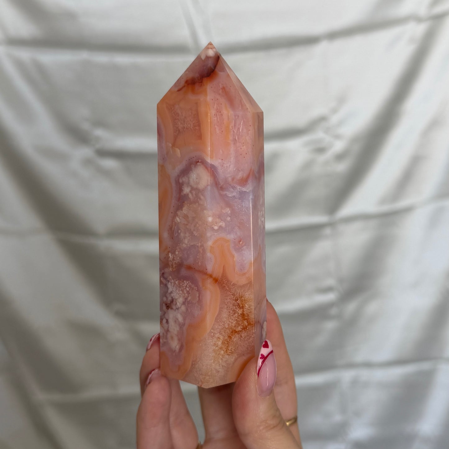 Carnelian & Flower Agate Tower
