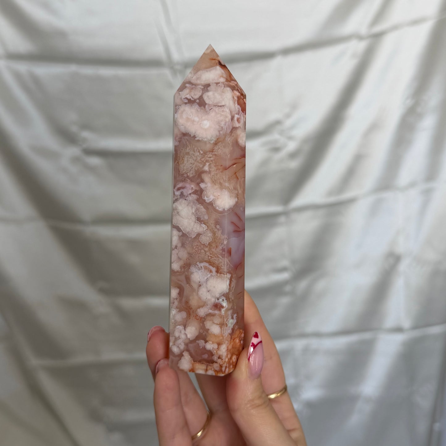 Carnelian & Flower Agate Tower