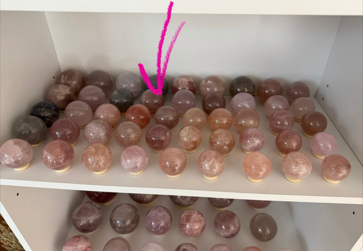*Moody Star Rose Quartz Sphere (22V)