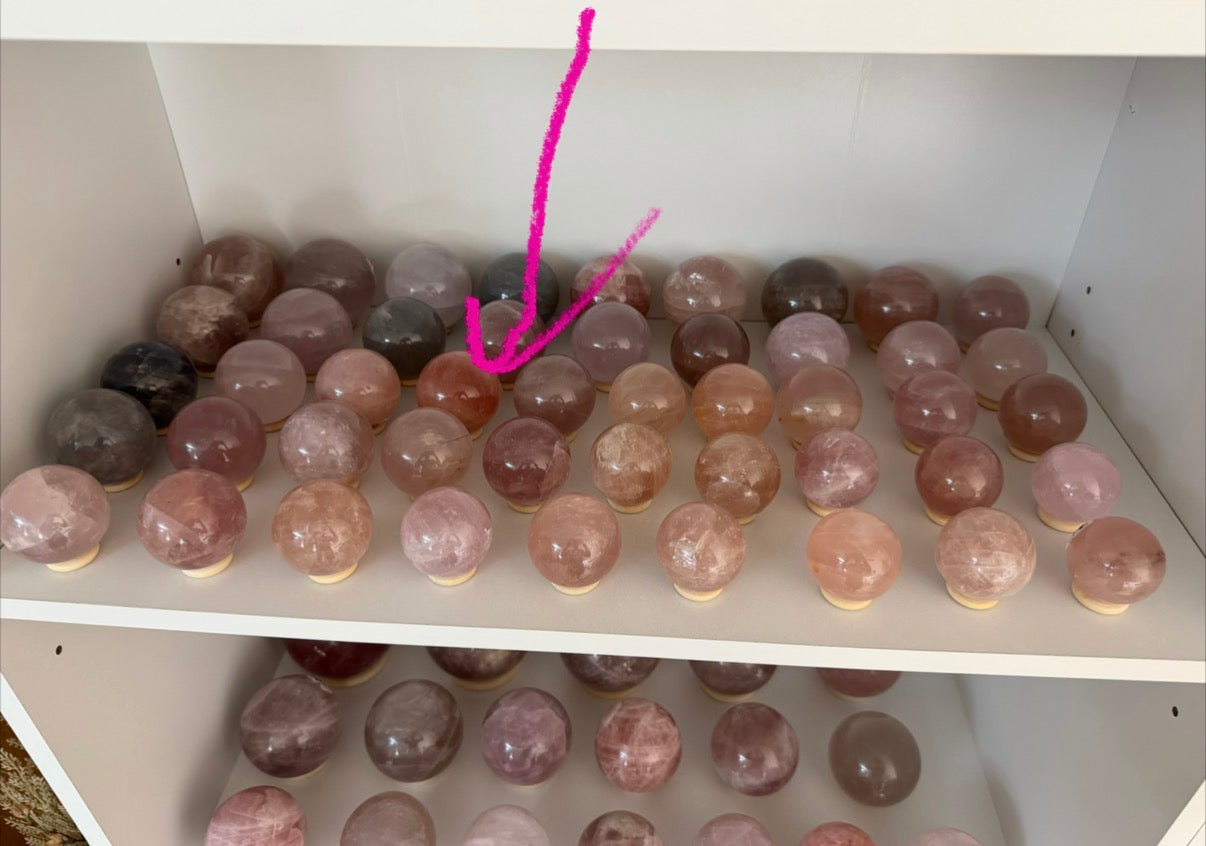 *Peach Sangria Star Rose Quartz Sphere (20B)