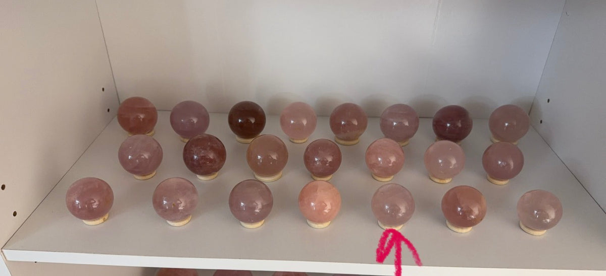 *Watery Pink Star Rose Quartz Sphere (16Z)