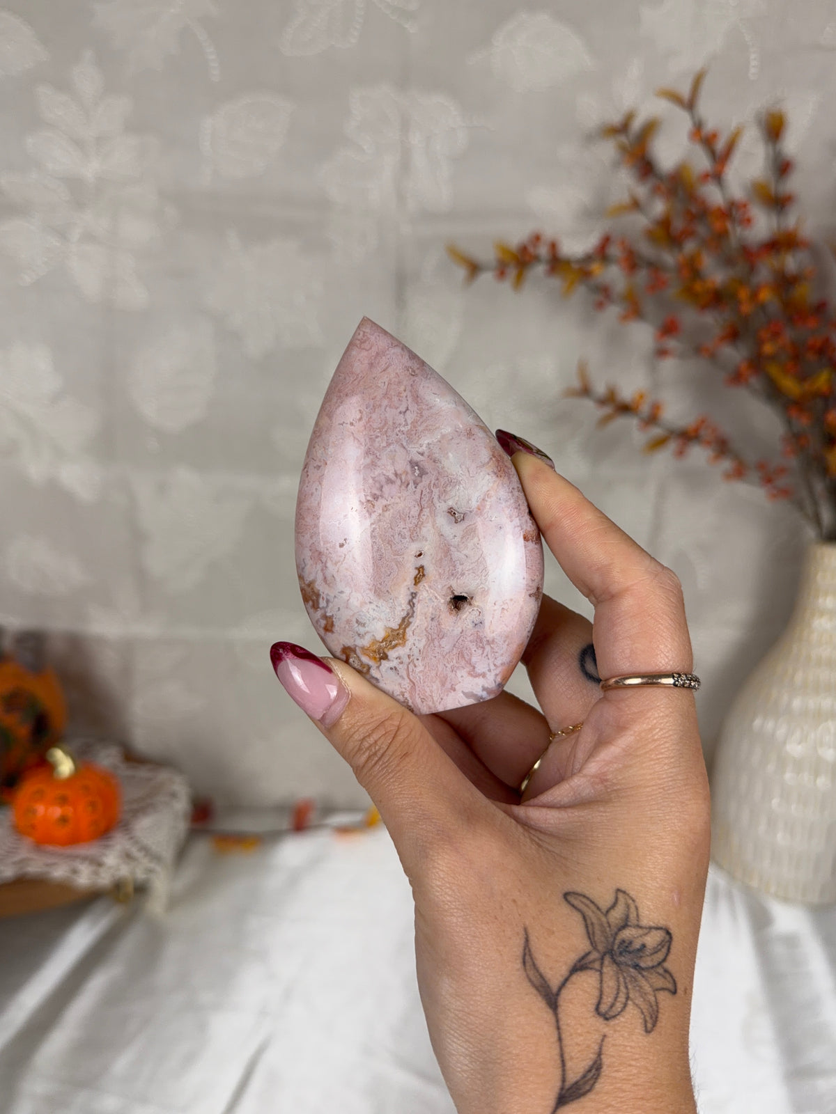 Toasted Druzy Pink Carnelian Flame (34V)