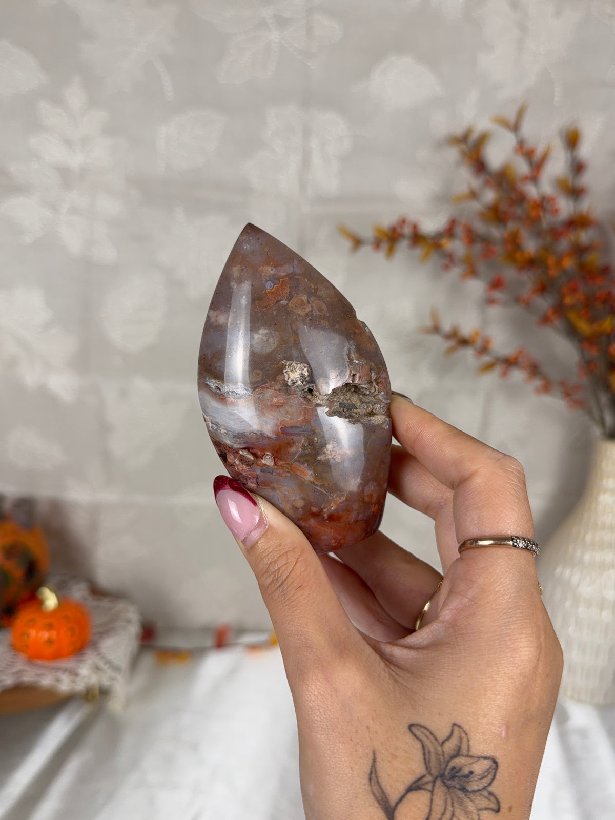 Druzy Pink Dendritic Agate Flame (38Z)