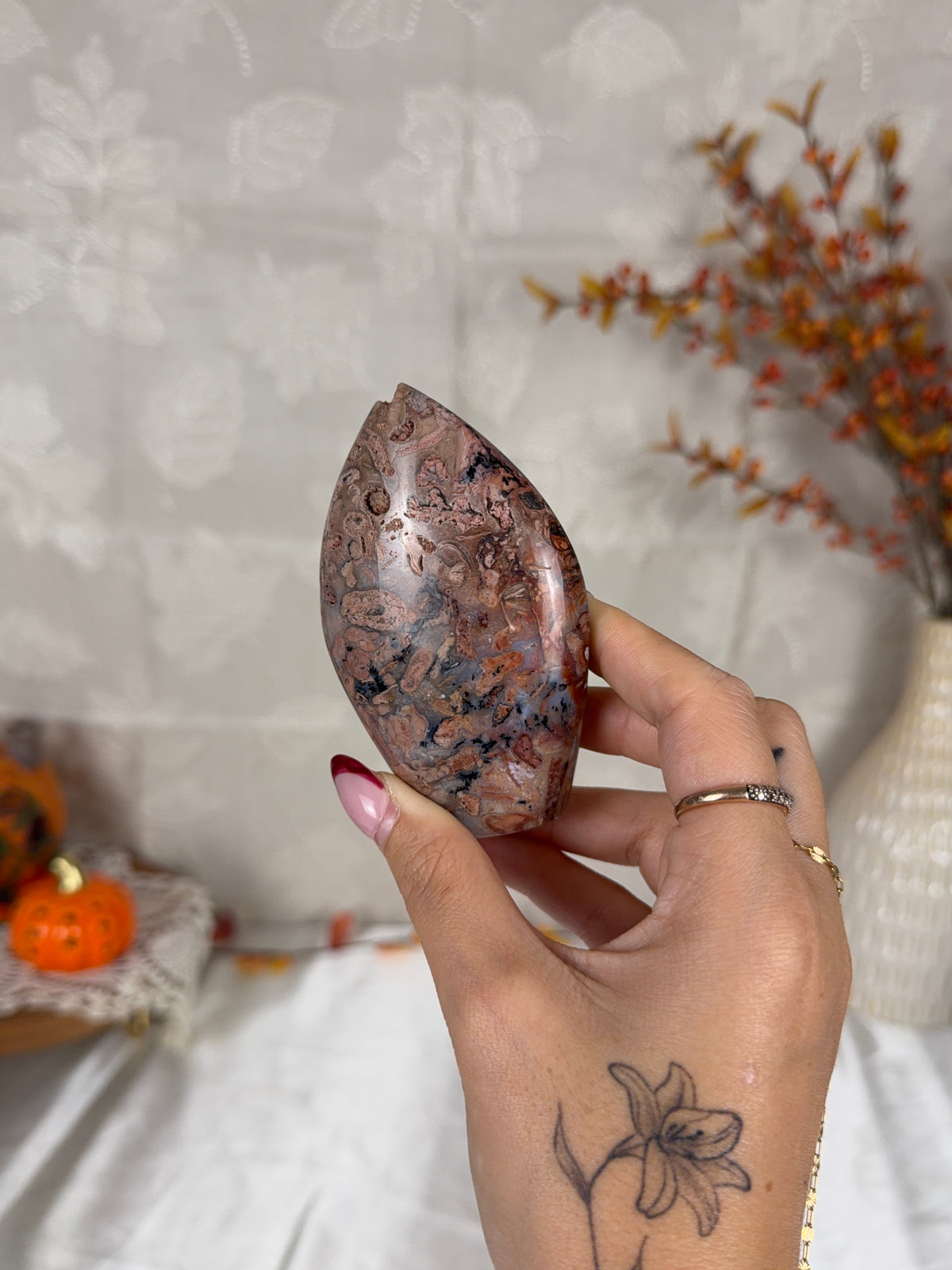 Druzy Pink Dendritic Agate Flame (34A)