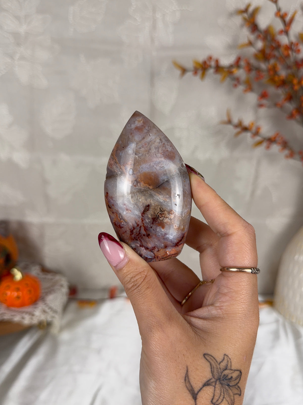Pink Dendritic Agate Flame (28X)