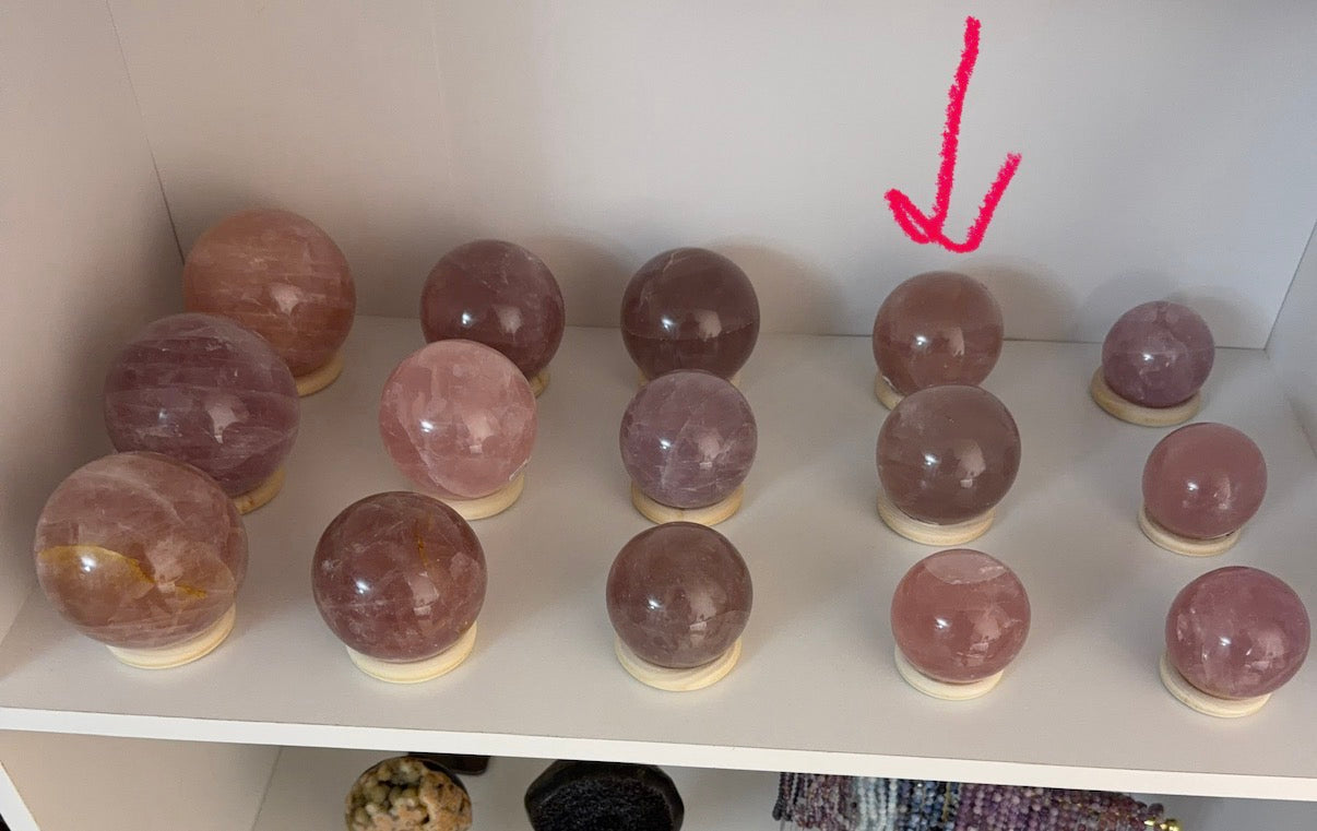 *Star Flashy Rose Quartz Sphere 67mm (54T)