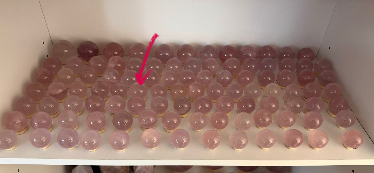 *Extra Juicy Rainbow Mini Star Rose Quartz Sphere (12N)