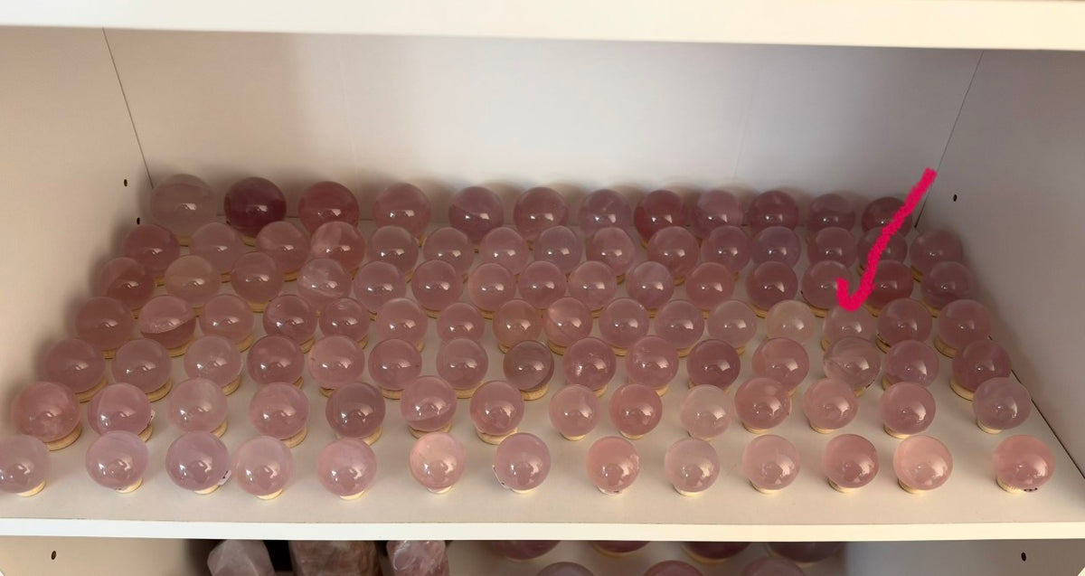 *Extra Juicy Rainbow Mini Star Rose Quartz Sphere (12E)