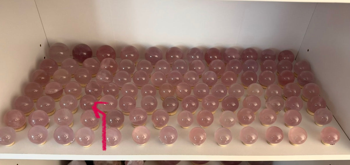*Juicy Mauve Mini Star Rose Quartz Sphere (12X)