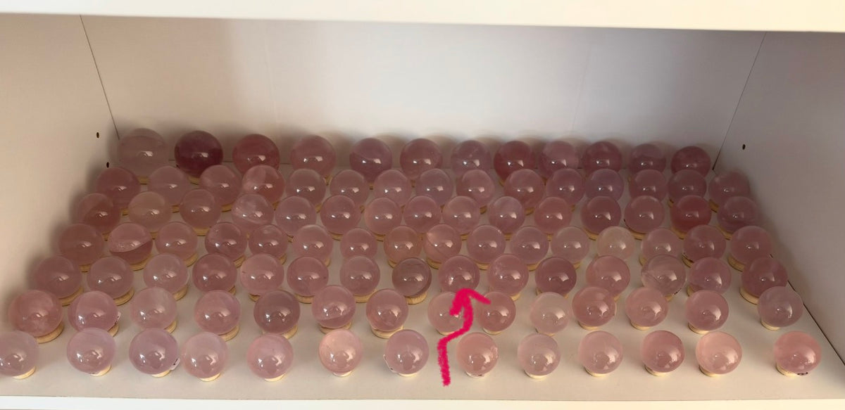 *Extra Juicy Mauve Rainbow Mini Star Rose Quartz Sphere (12K)