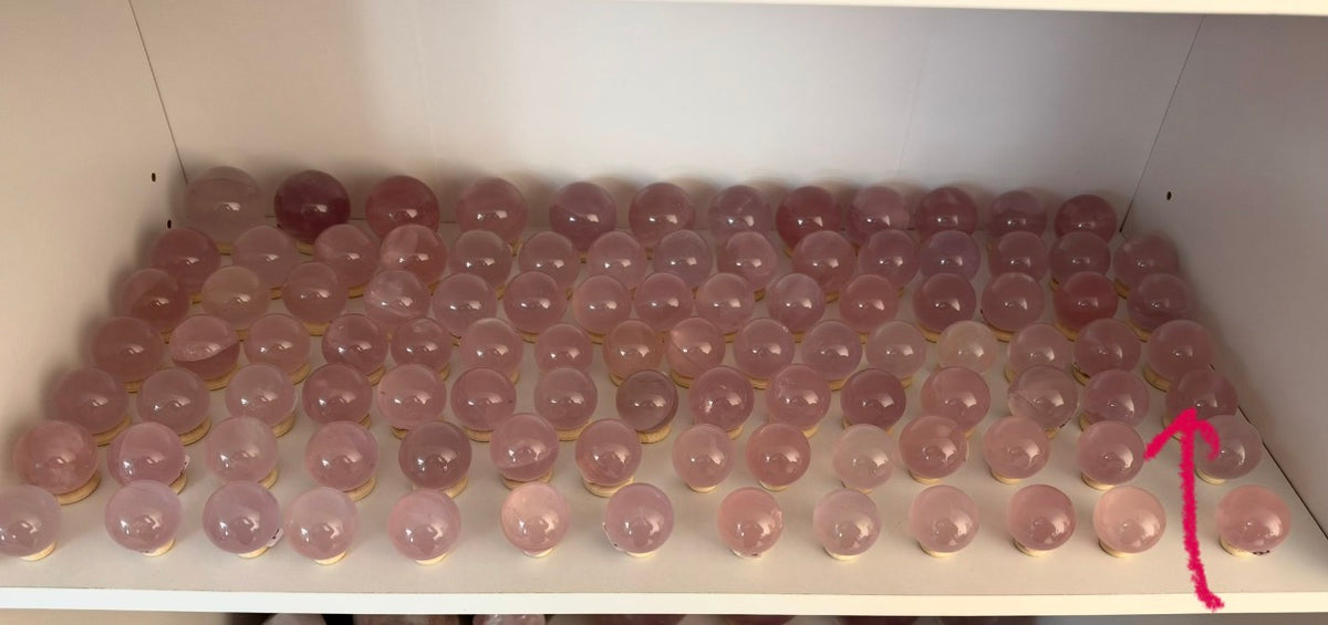 *Extra Juicy Rainbow Mini Star Rose Quartz Sphere (12A)