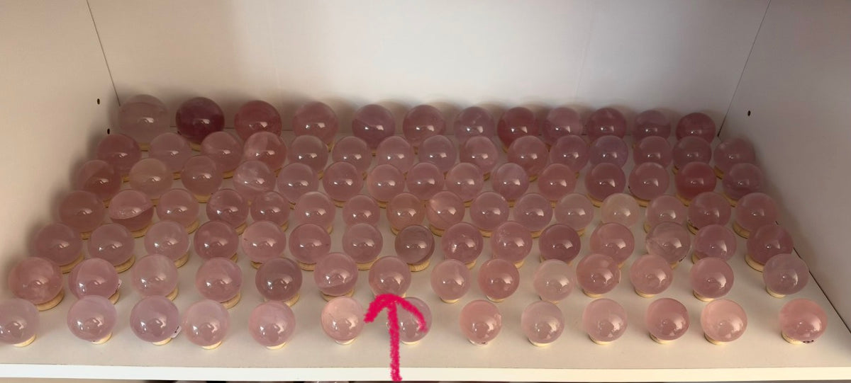 *Extra Juicy Rainbow Mini Star Rose Quartz Sphere (12D)