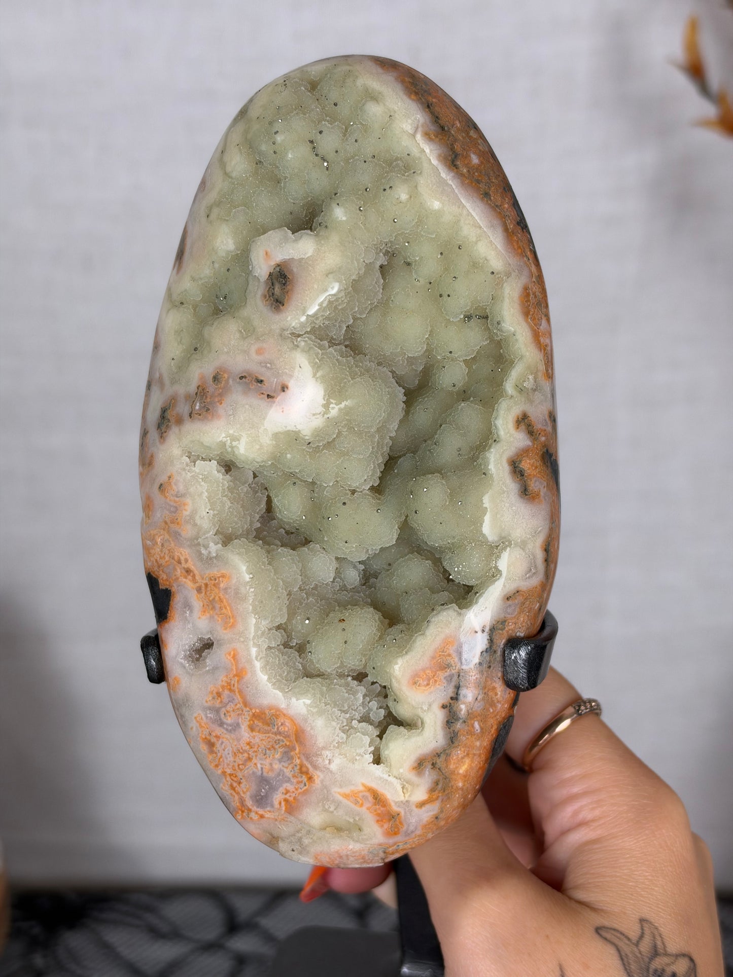 Statement Green Druzy Jasper with Pyrite (140)