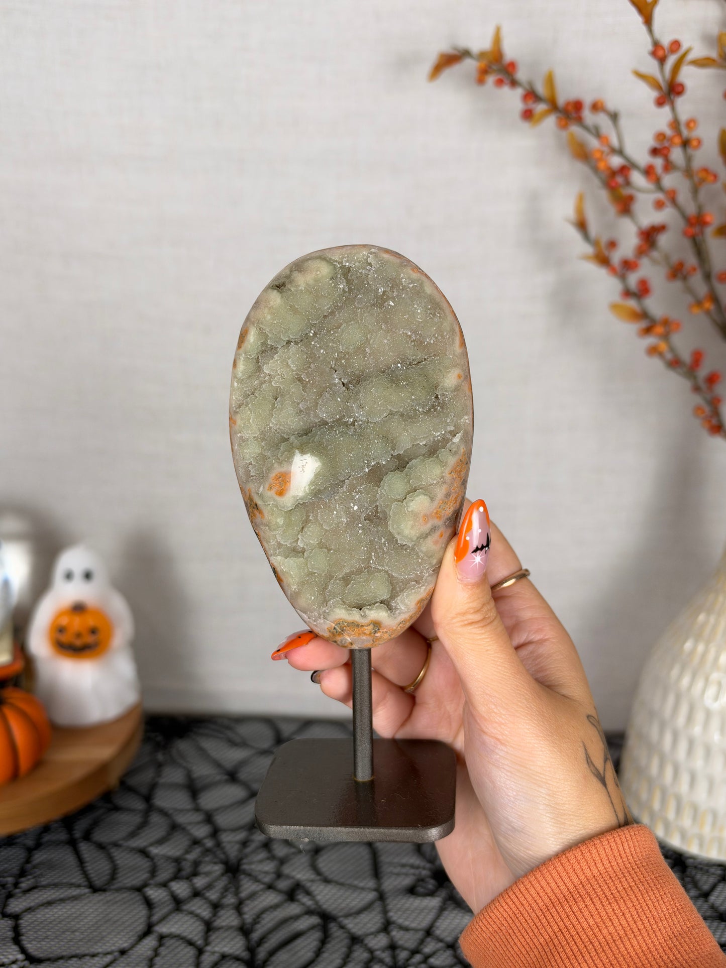Green Druzy Jasper with Pyrite (78)