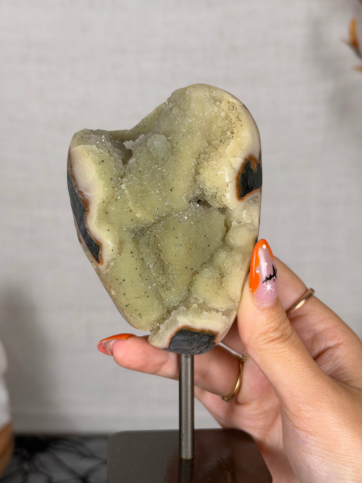 Green Druzy Jasper with Pyrite (60E)