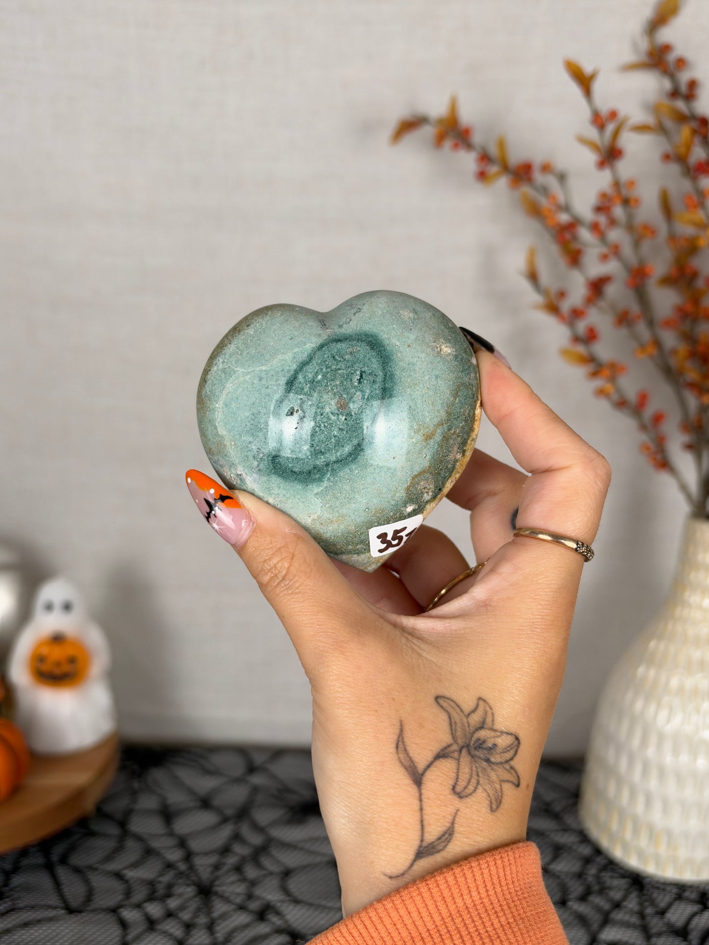 Pastel Sea Jasper Heart (35Z)