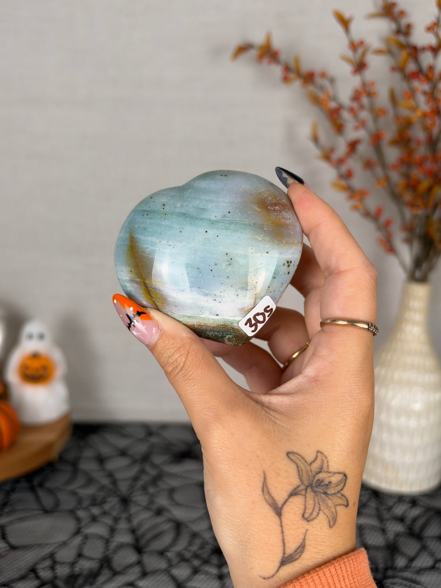 Pastel Sea Jasper Heart (30S)