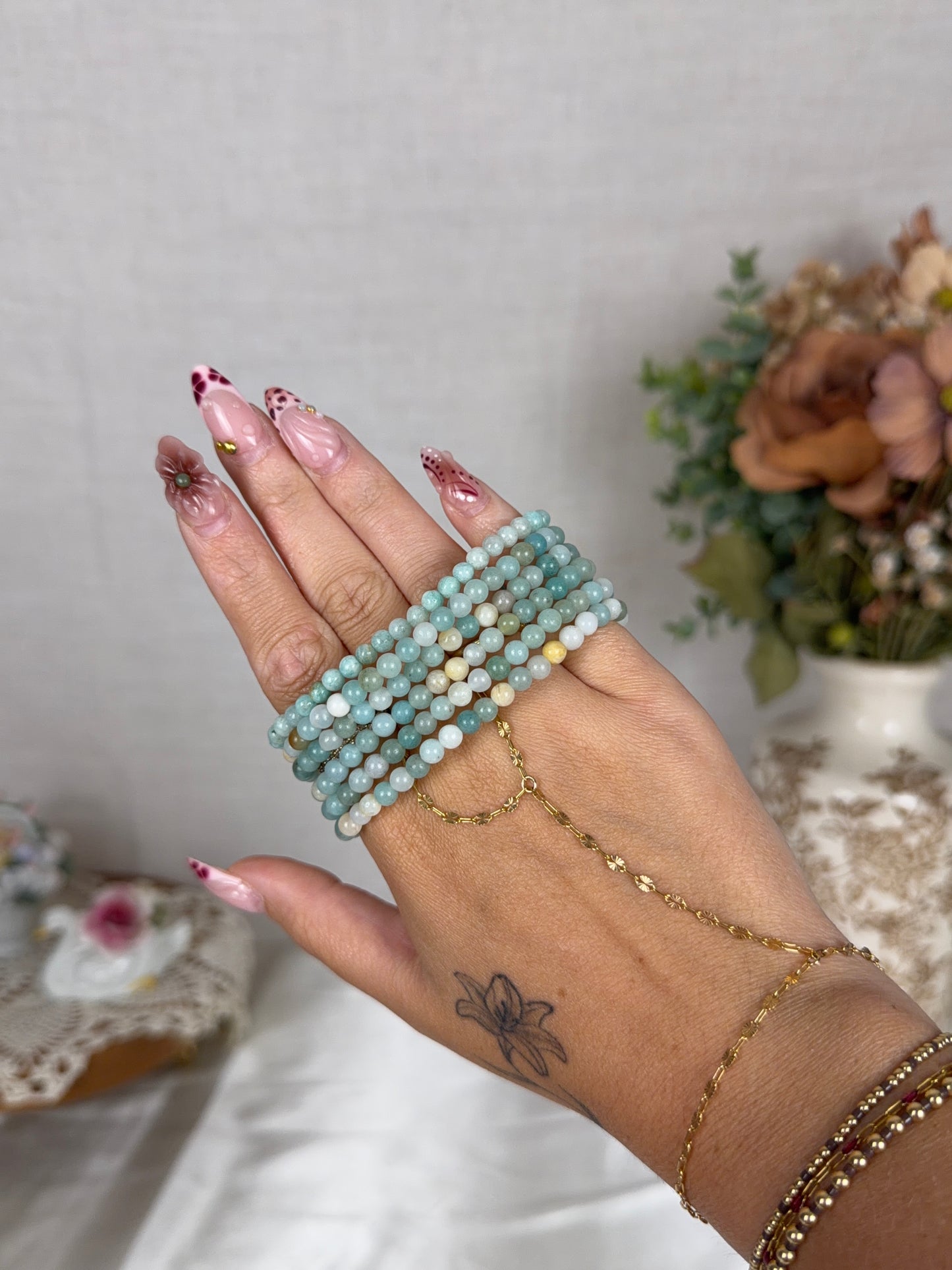4mm Carribean Calcite Bracelet