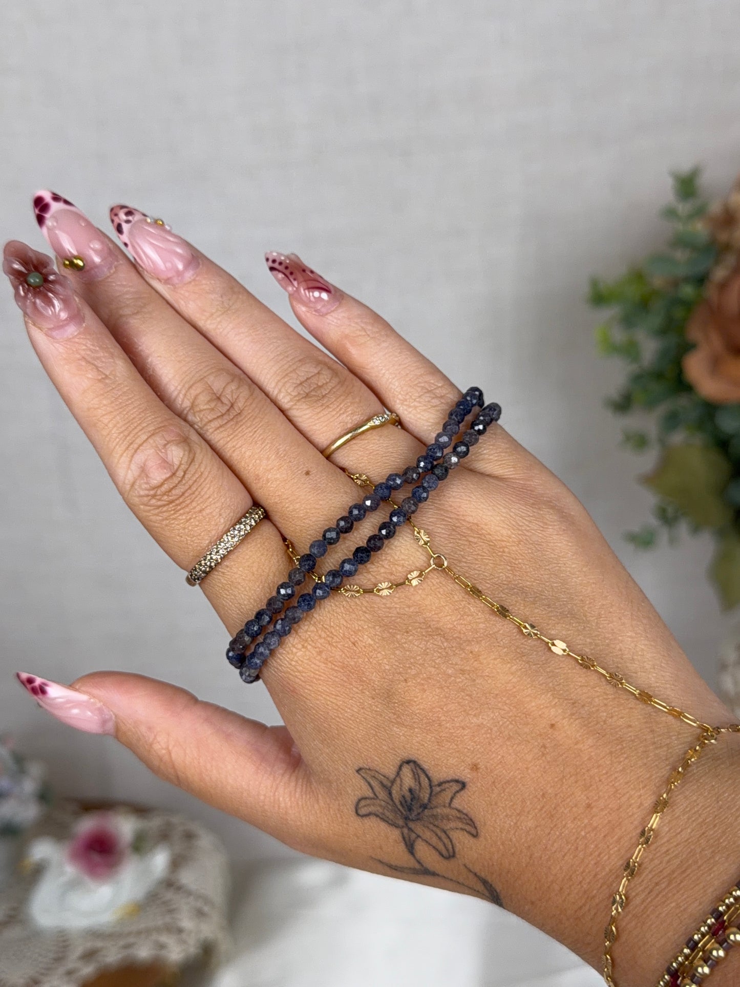3mm Faceted Sapphire Bracelet