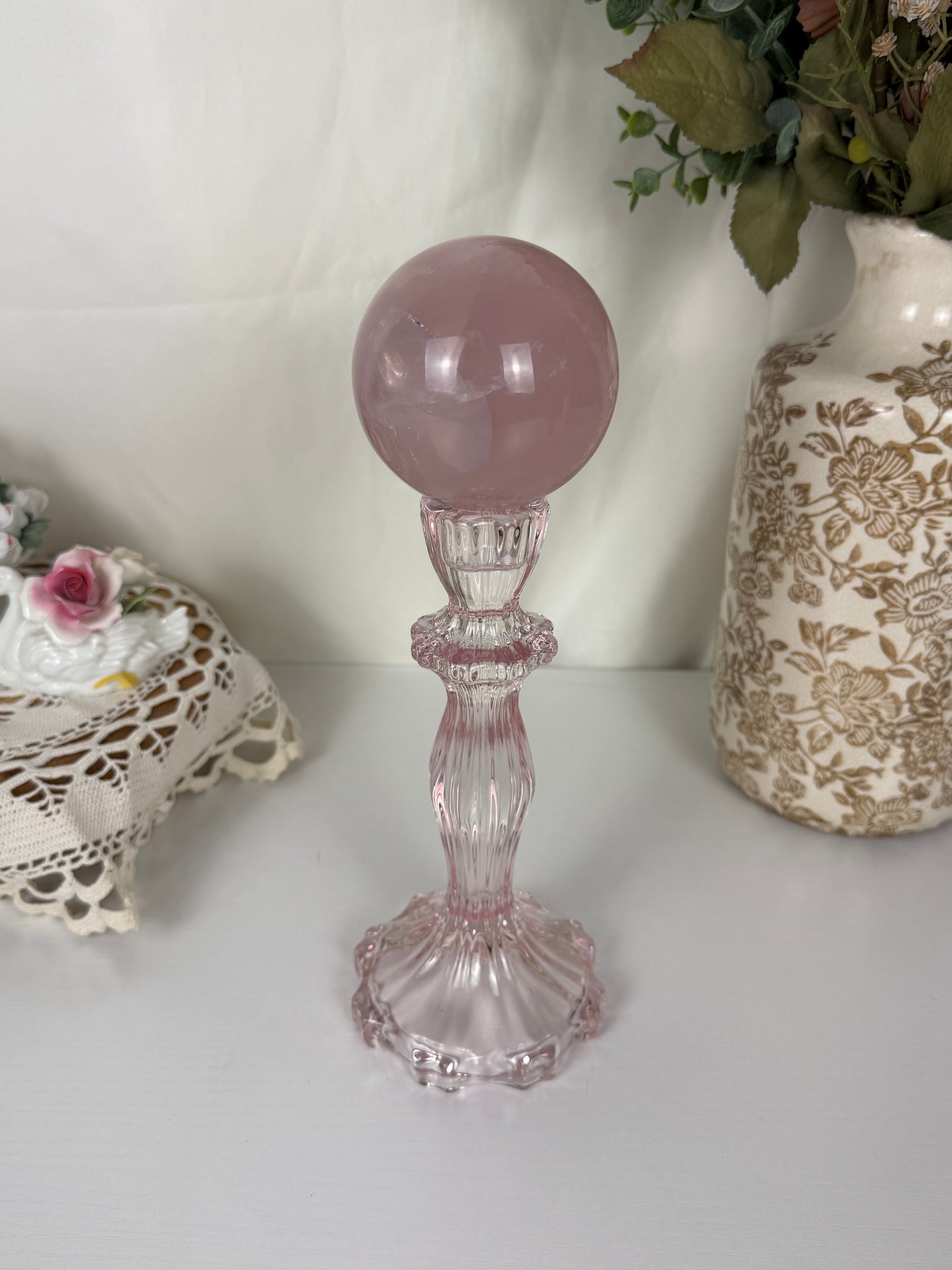 Pink Vintage Sphere Stand