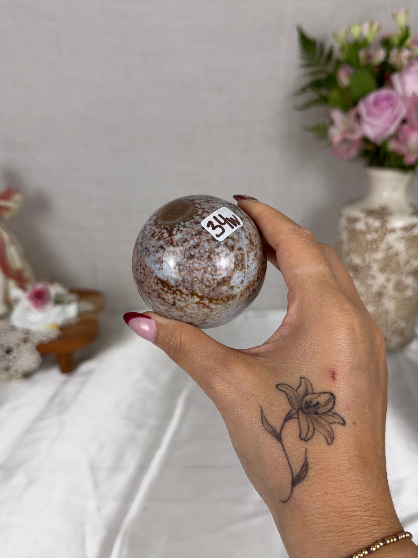 Orbicular Sea Jasper Sphere 65mm (34W)