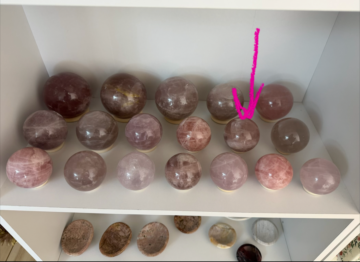 *Smoky Pink/Mauve Star Rose Quartz Sphere 68mm (48X)