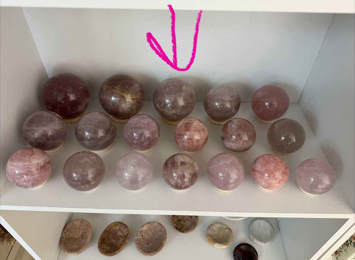 *Mauve Star Rose Quartz Sphere 95mm (142)