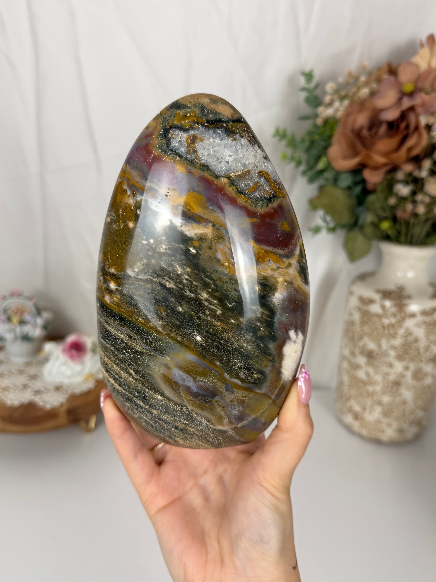 Large Moody Sea Jasper & Quartz Freeform (182)