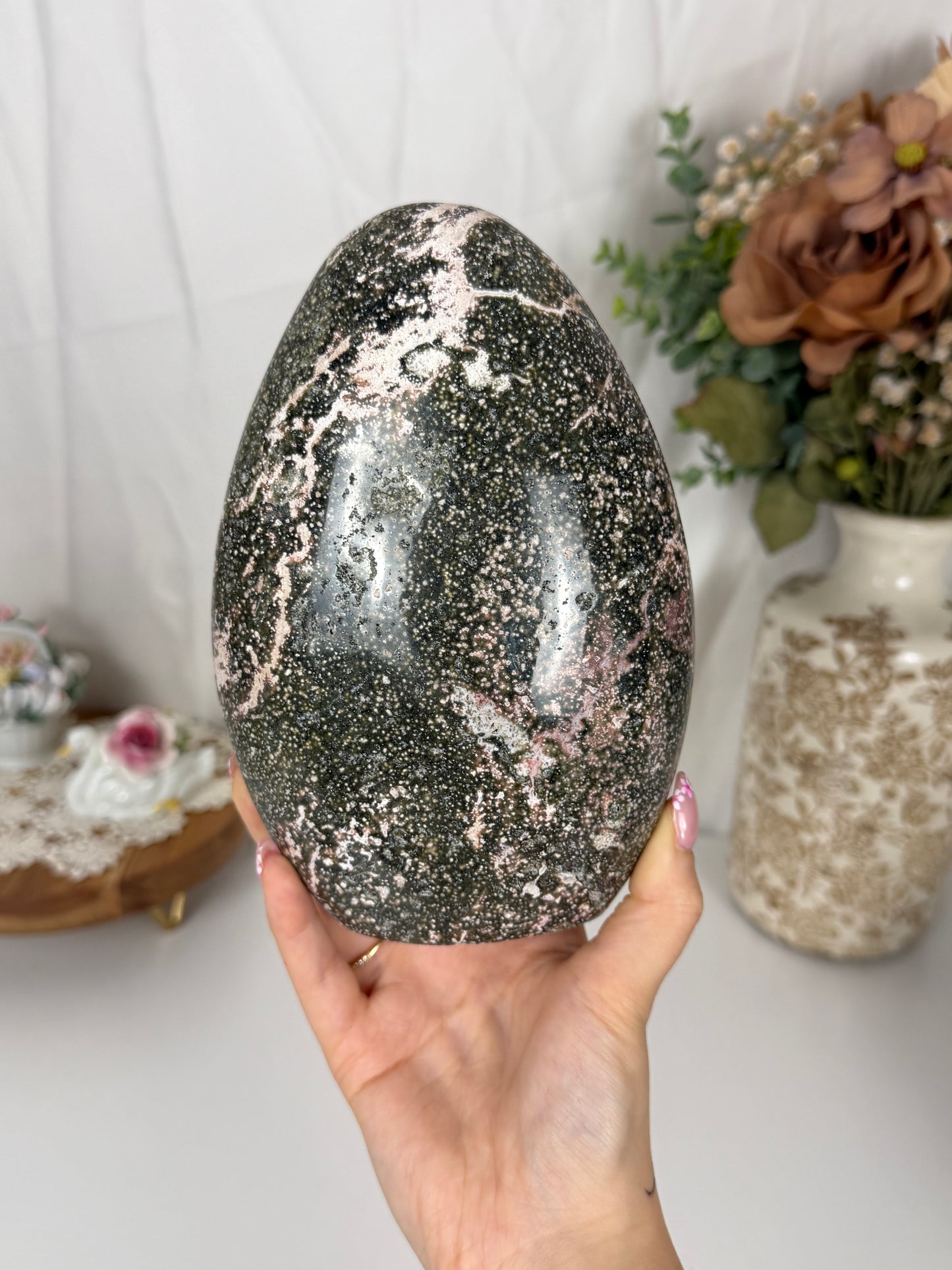 Large Orby Green/Pink Sea Jasper Freeform (198)