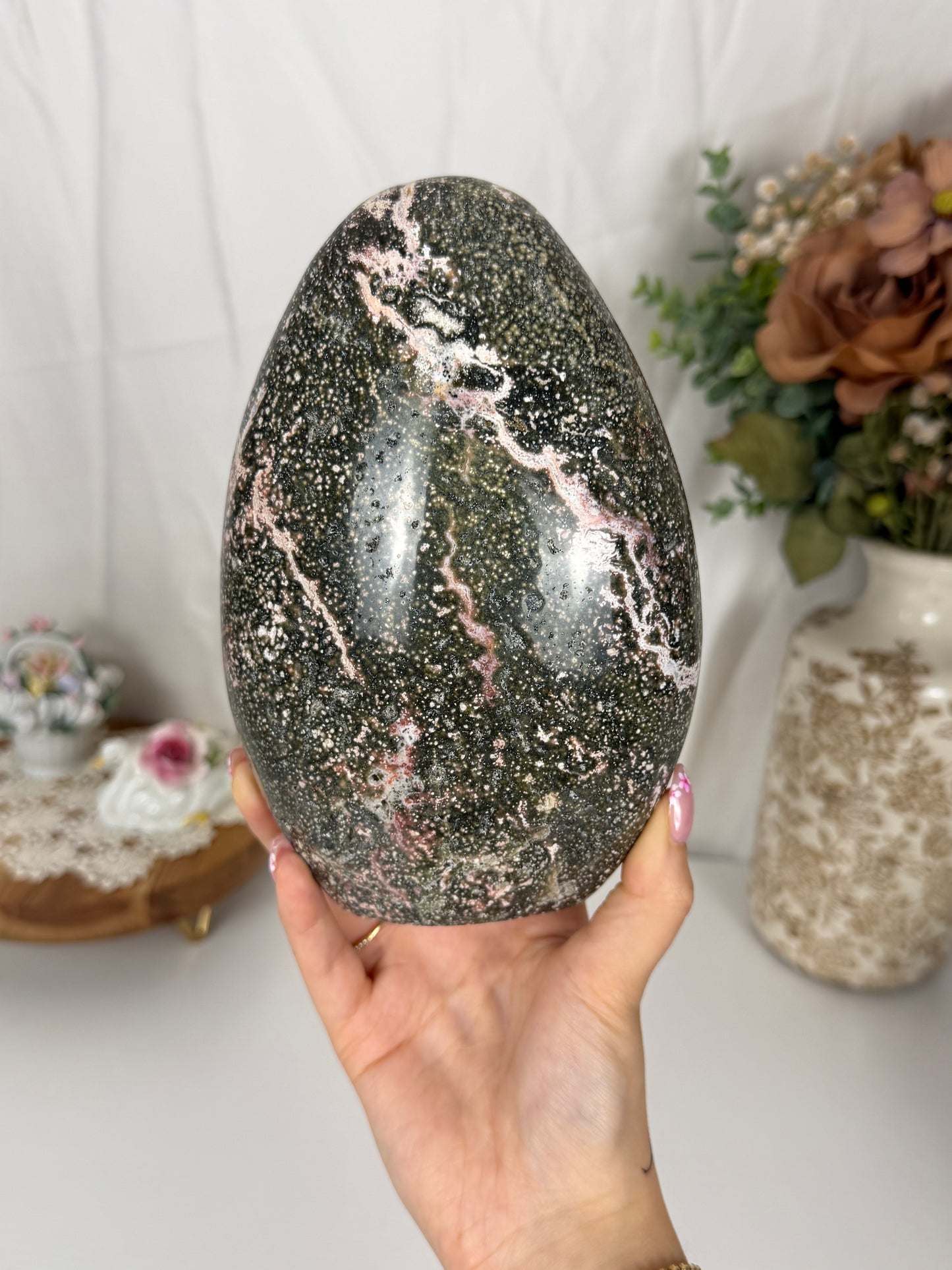 Large Orby Green/Pink Sea Jasper Freeform (198)