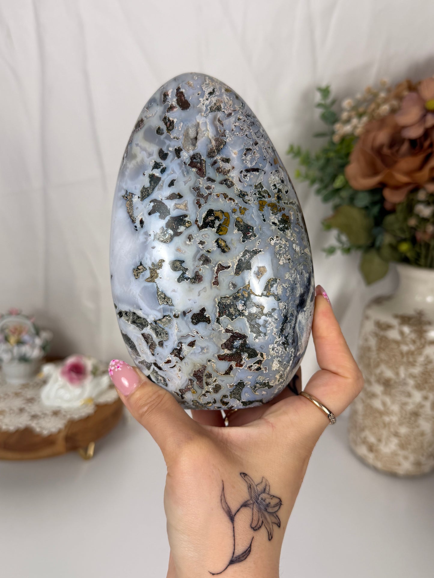 Large Milky Blue Sea Jasper Freeform (136)