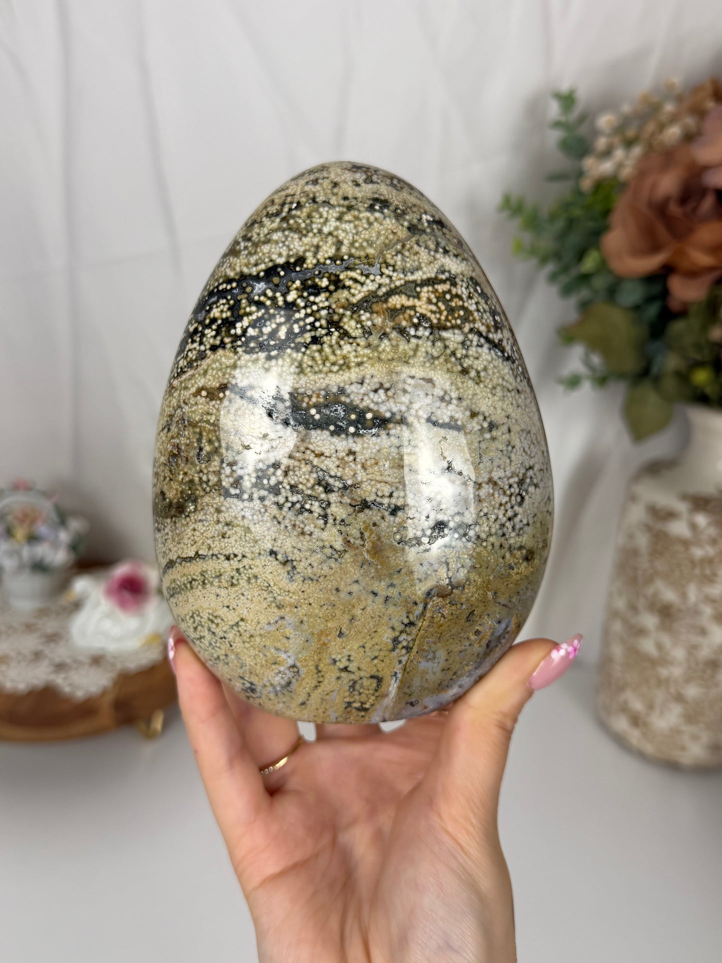 Orby Creamy Green Sea Jasper Freeform (135)