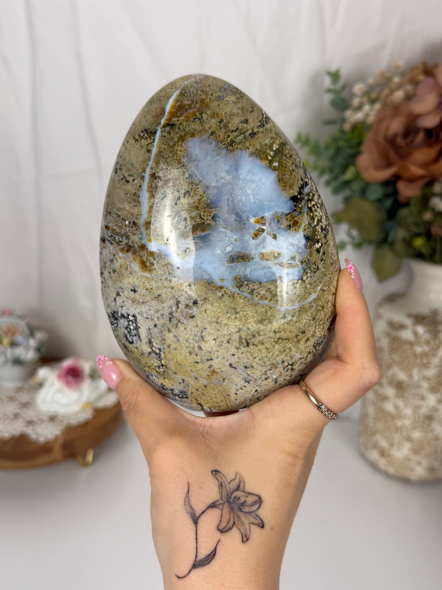 Orby Creamy Green Sea Jasper Freeform (135)