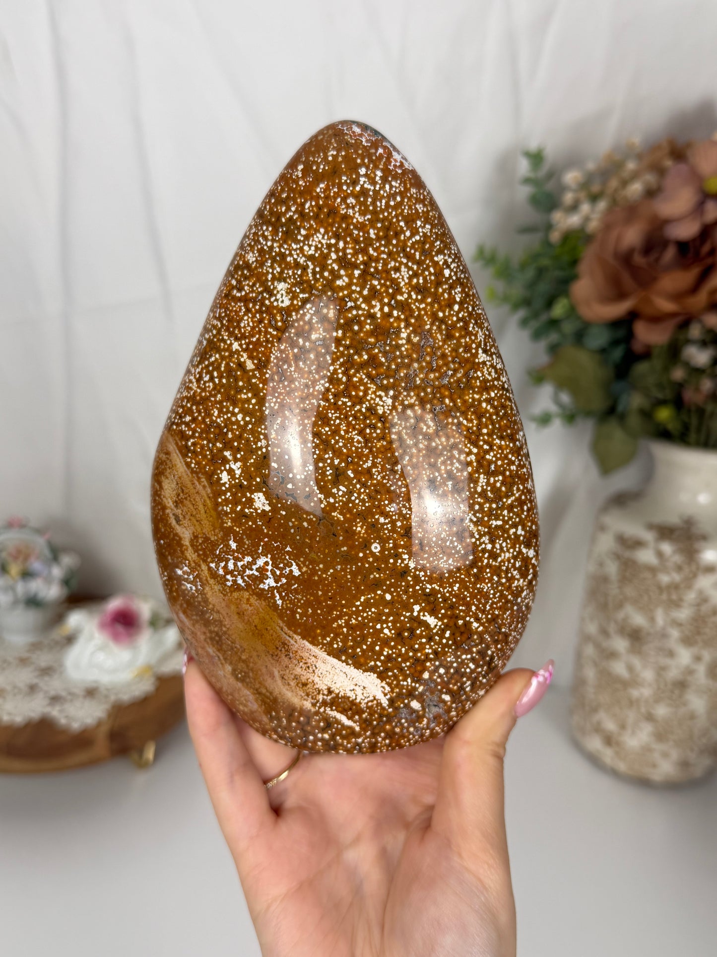 Large Orby Burnt Orange Sea Jasper Freeform (140)