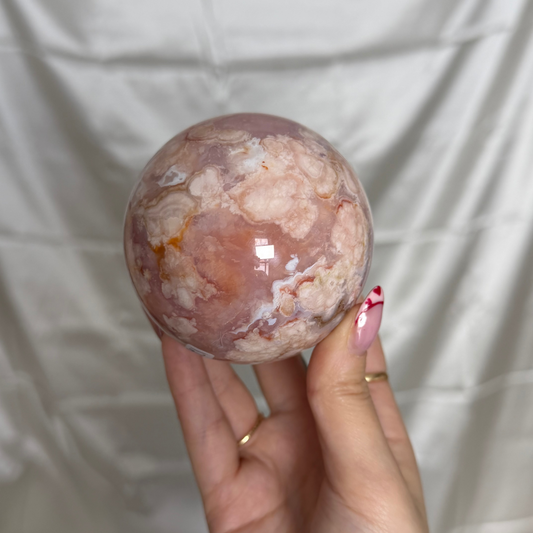 Carnelian & Flower Agate Sphere
