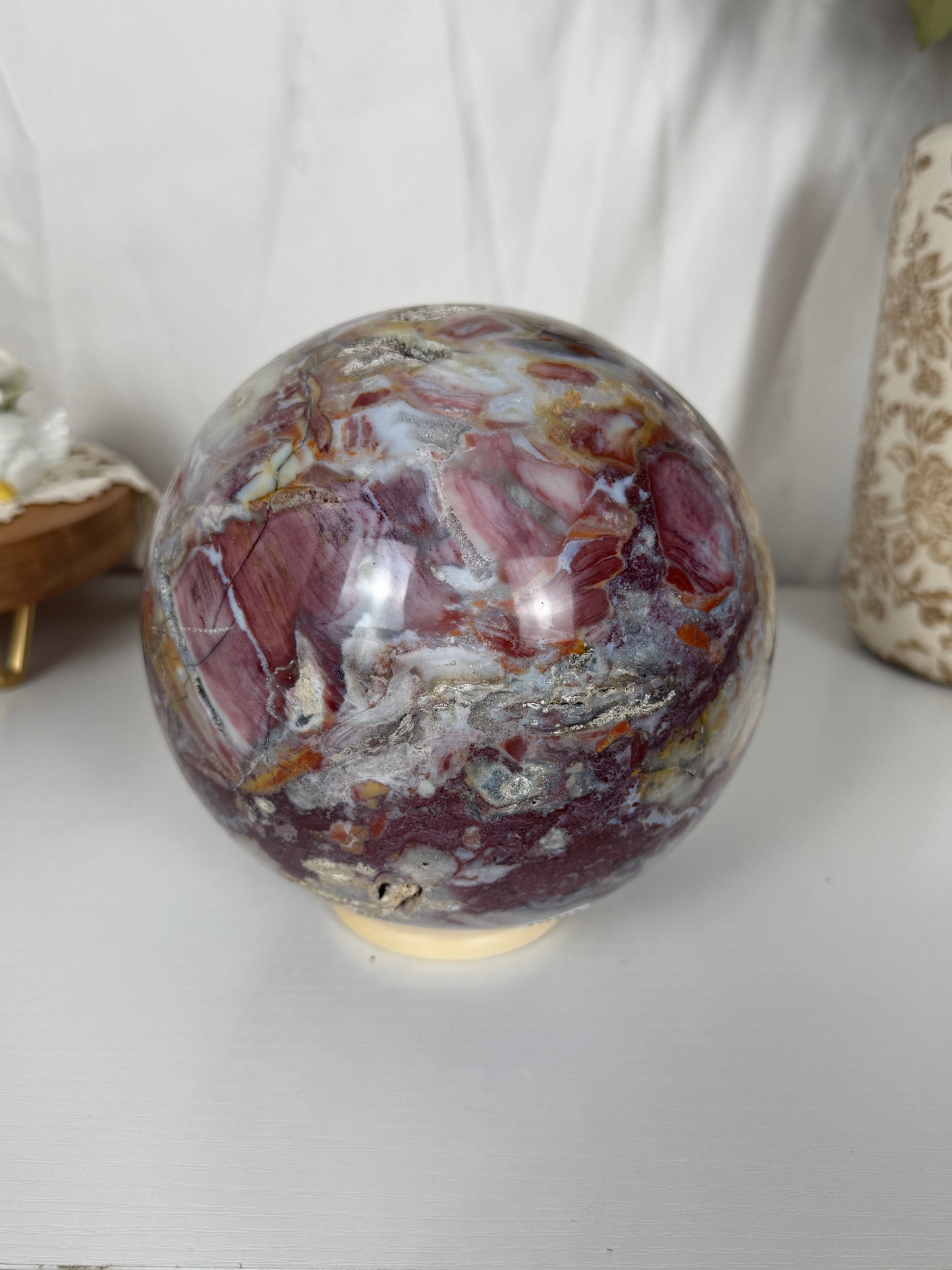 XXL Rose Petals Sea Jasper Sphere (444)