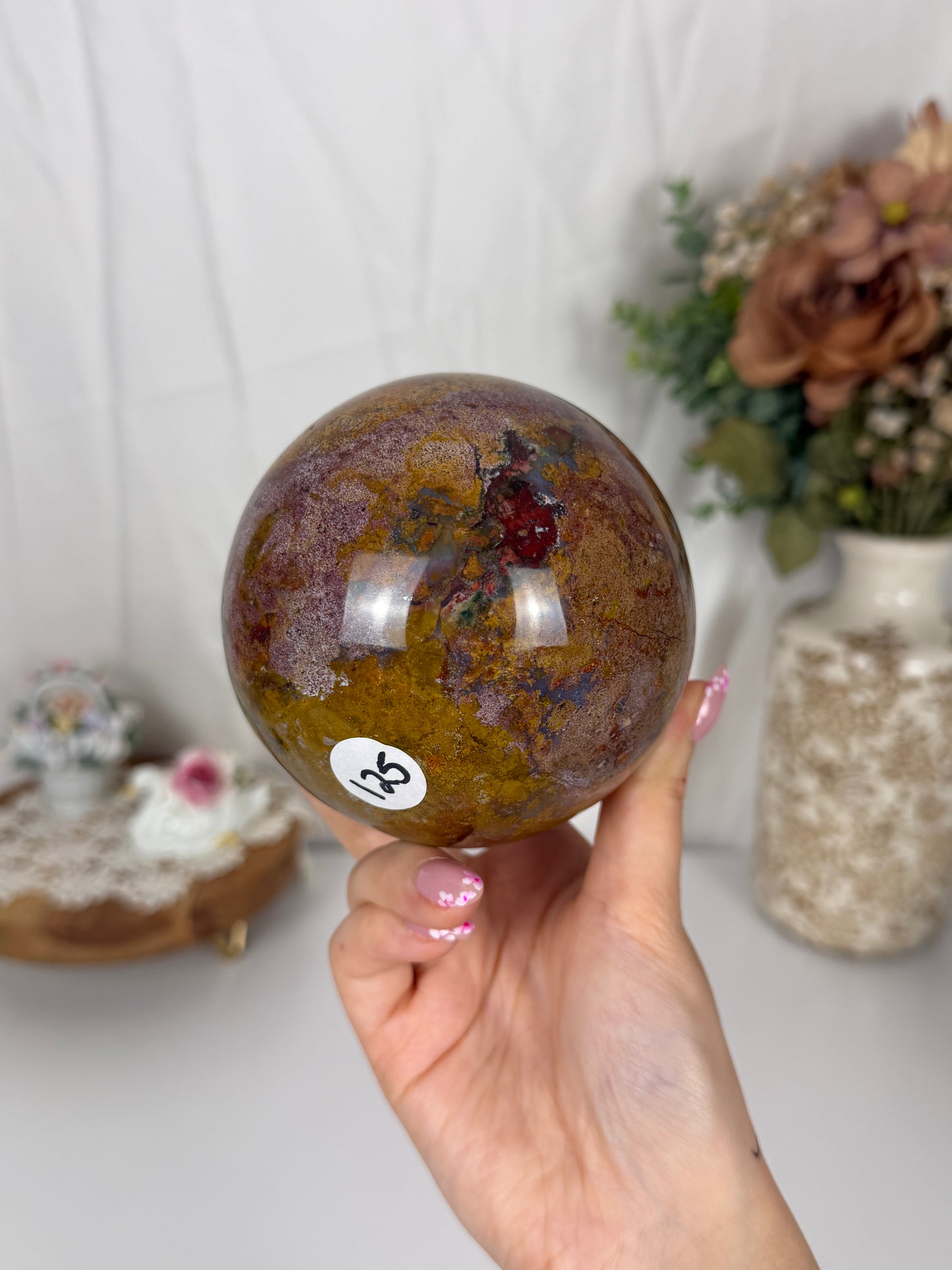 Large PB&J Sea Jasper Sphere (125)